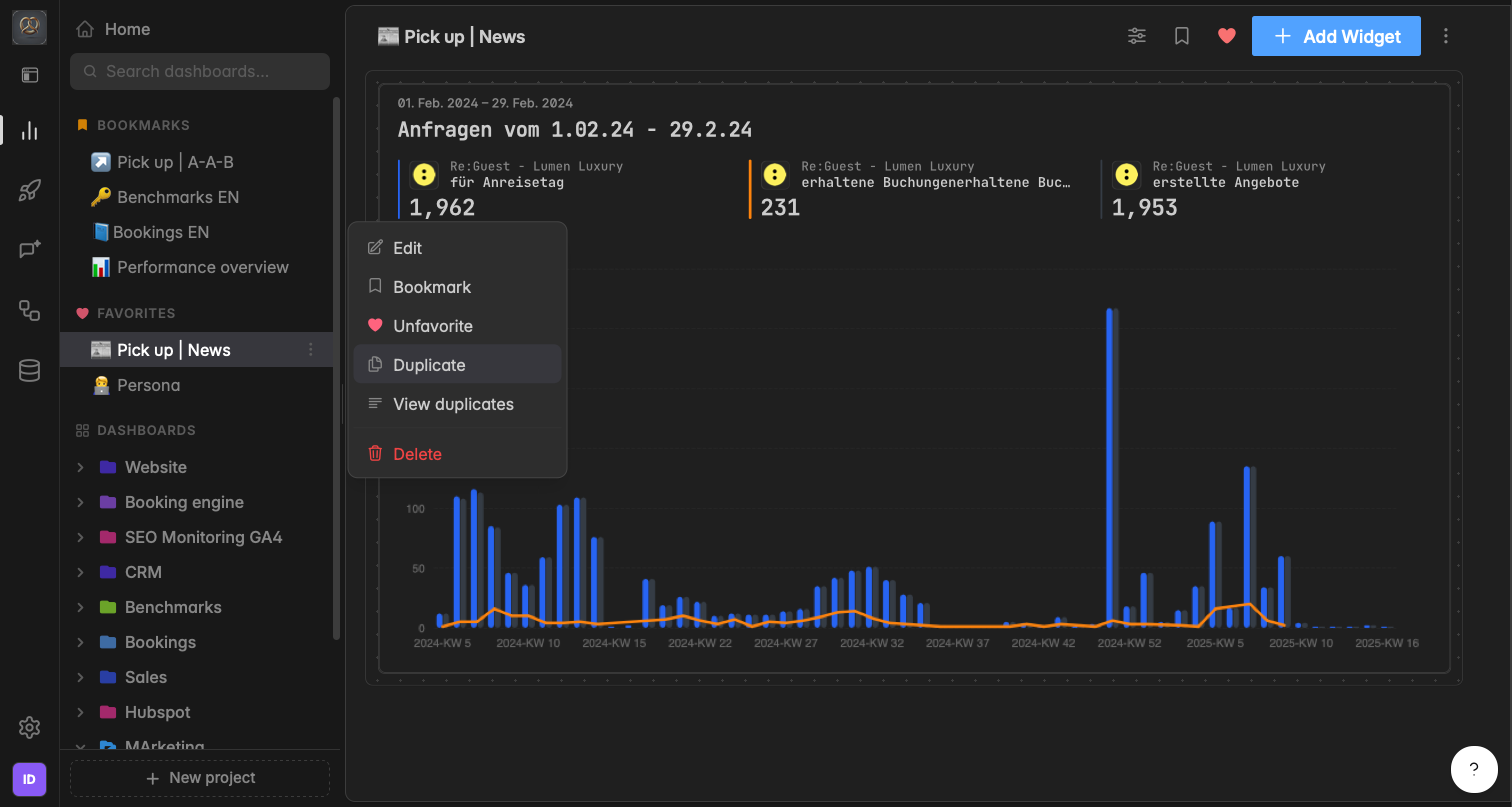 Duplicate a dashboard