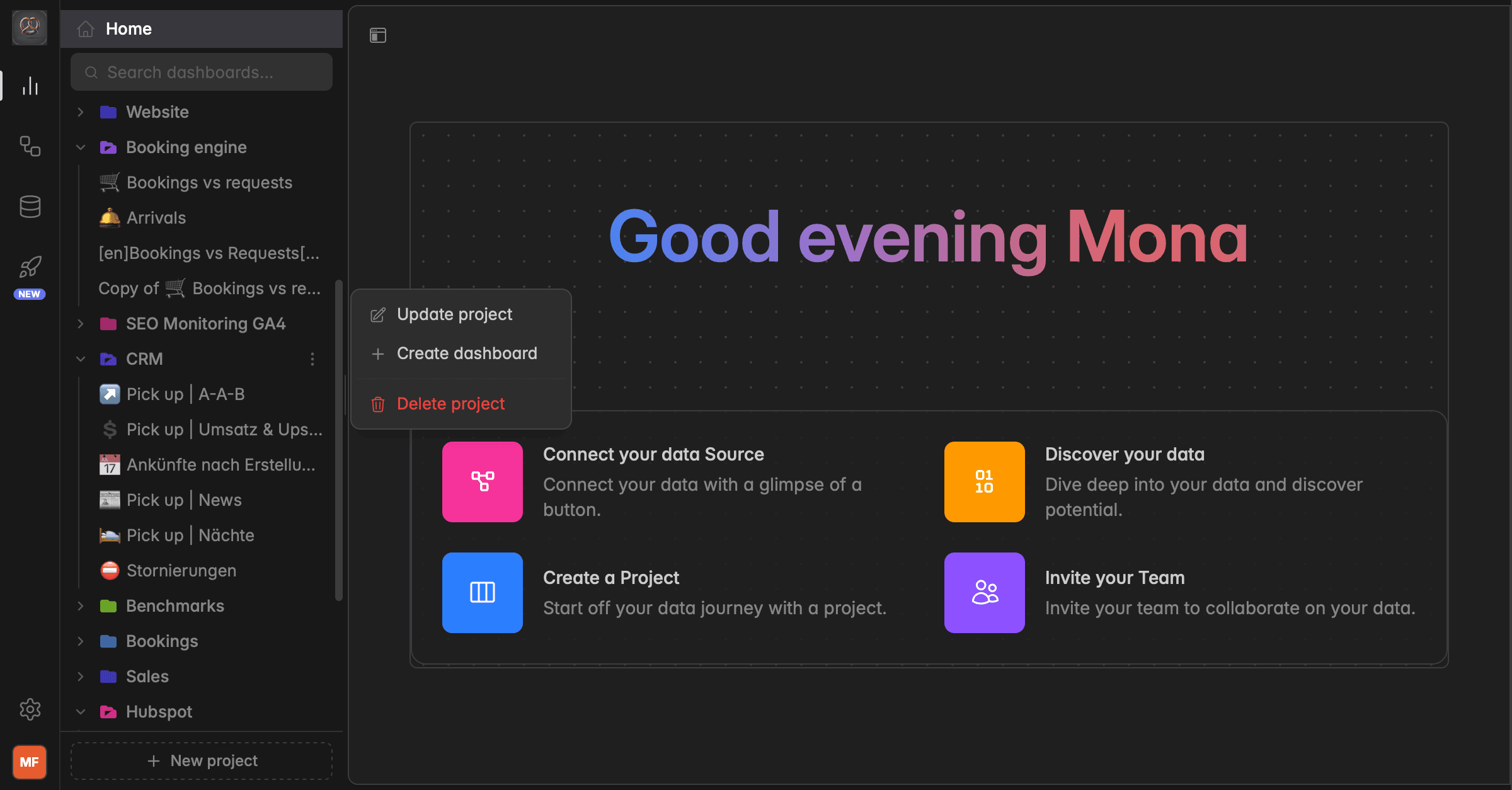 Create a dashboard
